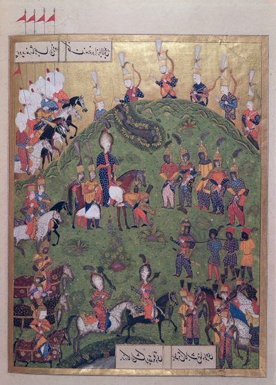 Le sultan Suleyman I (1495-1566) arrivant à la forteresse de Bogurdelen, du 